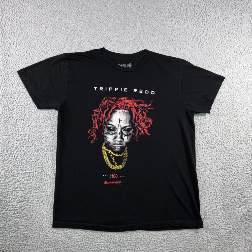 Trippie Redd 1400 Restricted Graphic T-Shirt Men‎ Large Black Rap Tee Hip Hop